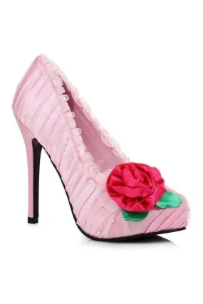 517-PENELOPE Costume Pump | Pink Genuine Satin