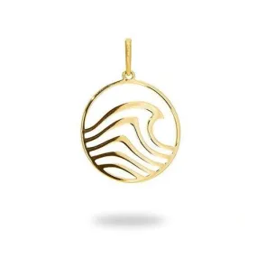 Abstract Nalu Pendant in Gold - 22mm