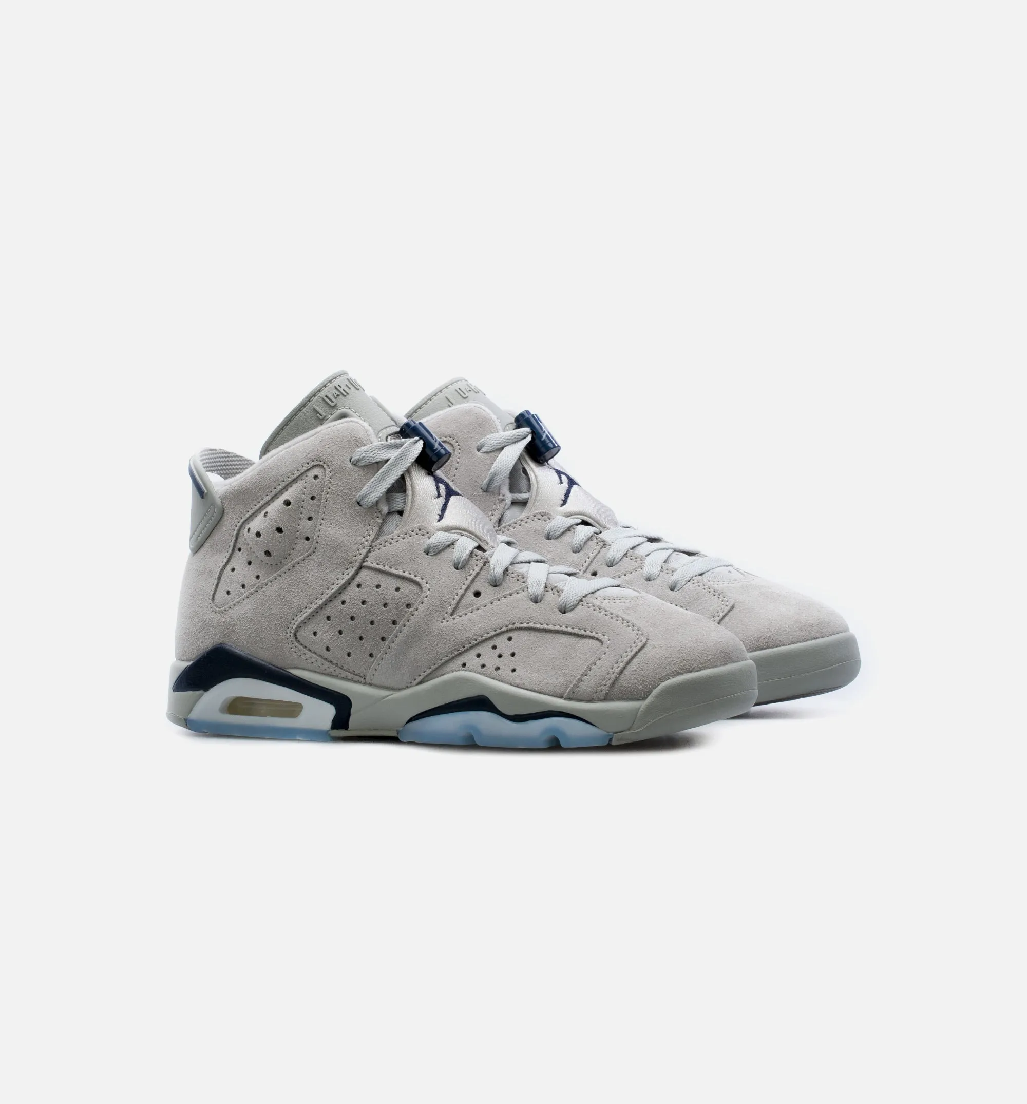 Air Jordan 6 Retro Georgetown Grade School Lifestyle Shoe - Grey/Navy Blue Free Shipping