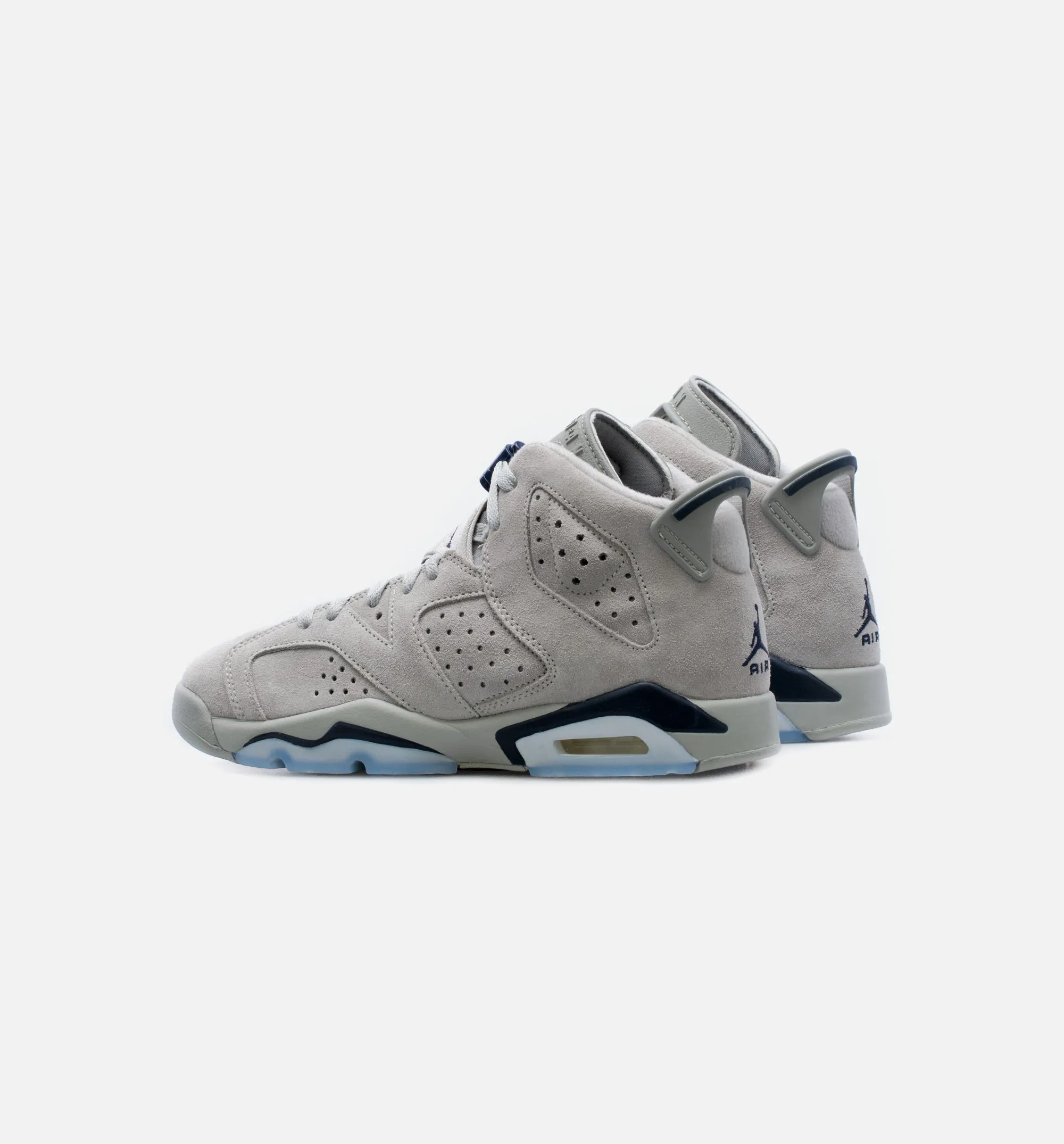 Air Jordan 6 Retro Georgetown Grade School Lifestyle Shoe - Grey/Navy Blue Free Shipping