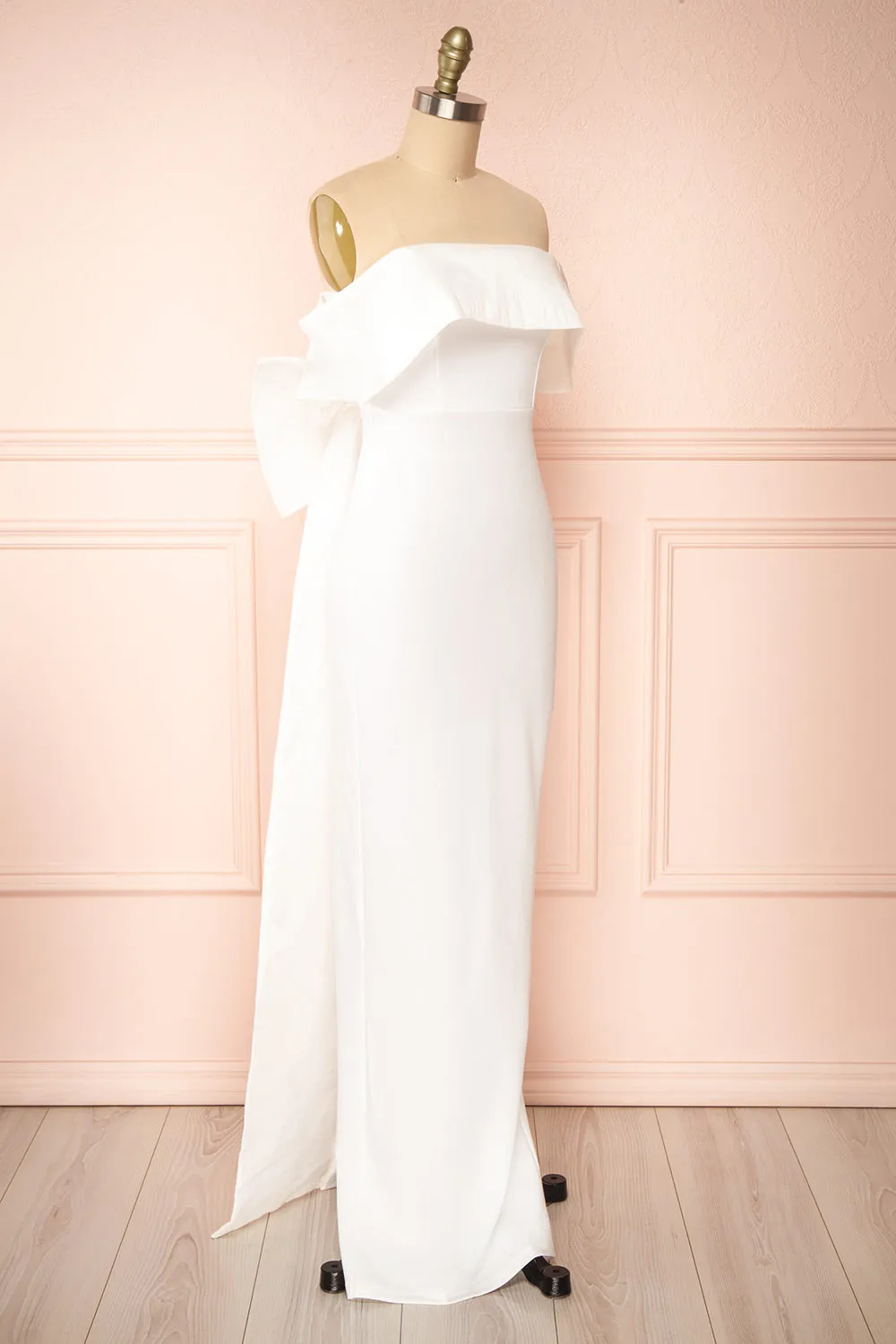 Akalyia | Bridal Maxi Dress w/ Large Bow