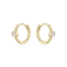 Alexis mini Hoop Gold Earring Diamond