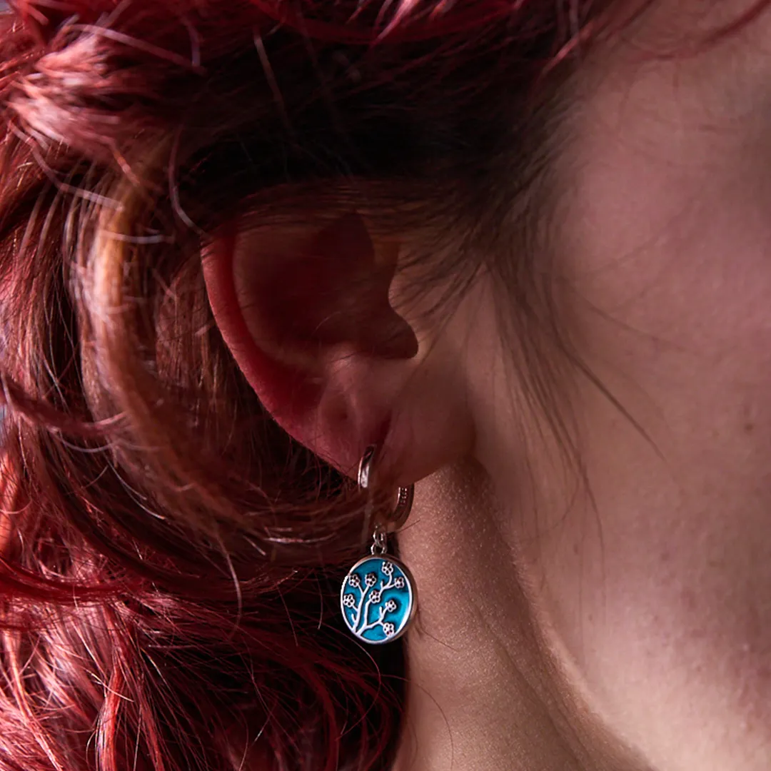 Almond Blossom - Enamel Earrings