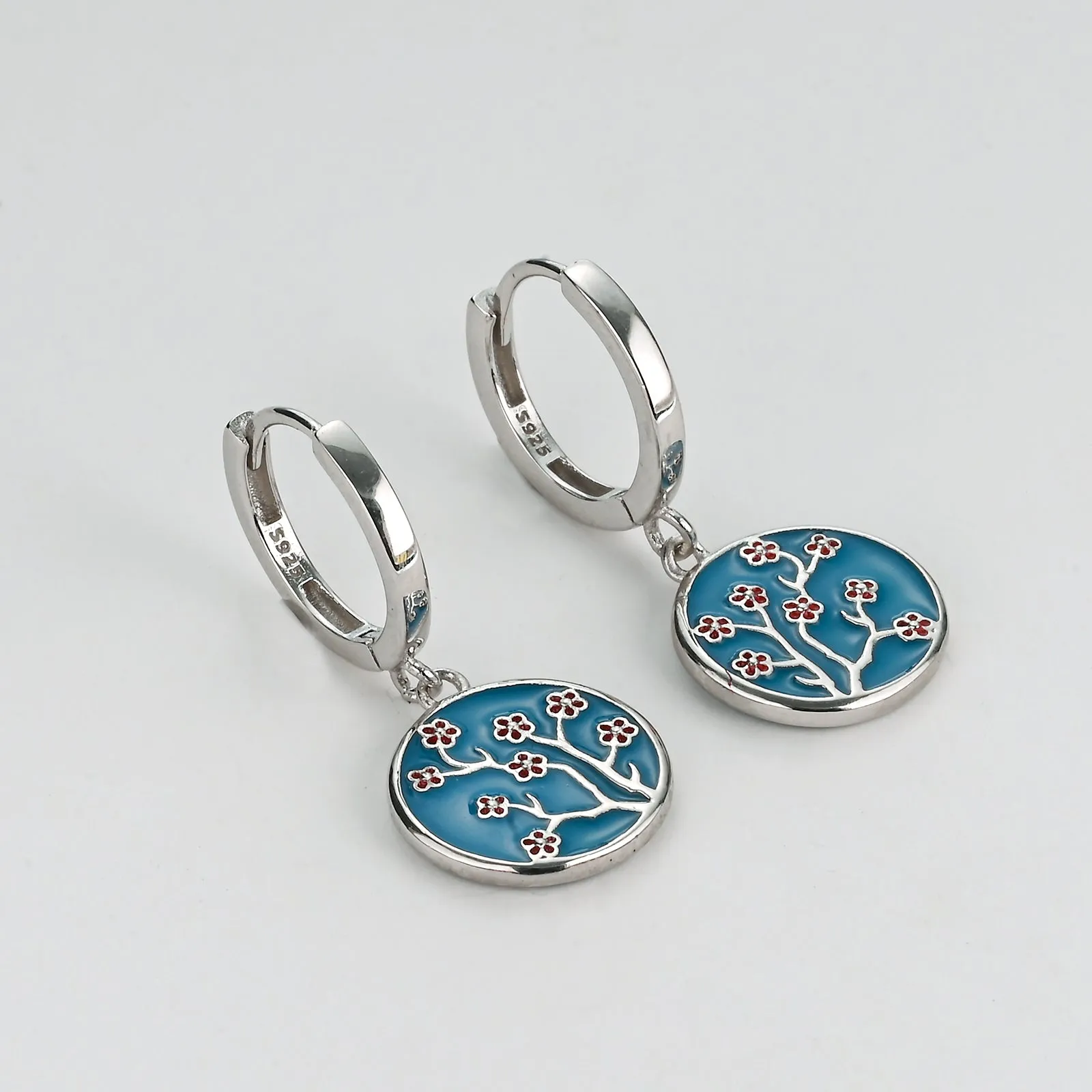 Almond Blossom - Enamel Earrings