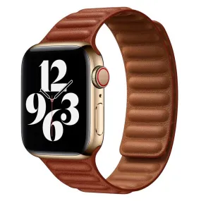 Apple Watch (42/44/SE/45/49mm) Lippa Magnetisk Læder Rem - Brun