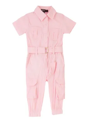 Baby Girls 0-9M Nylon Utility Jumpsuit