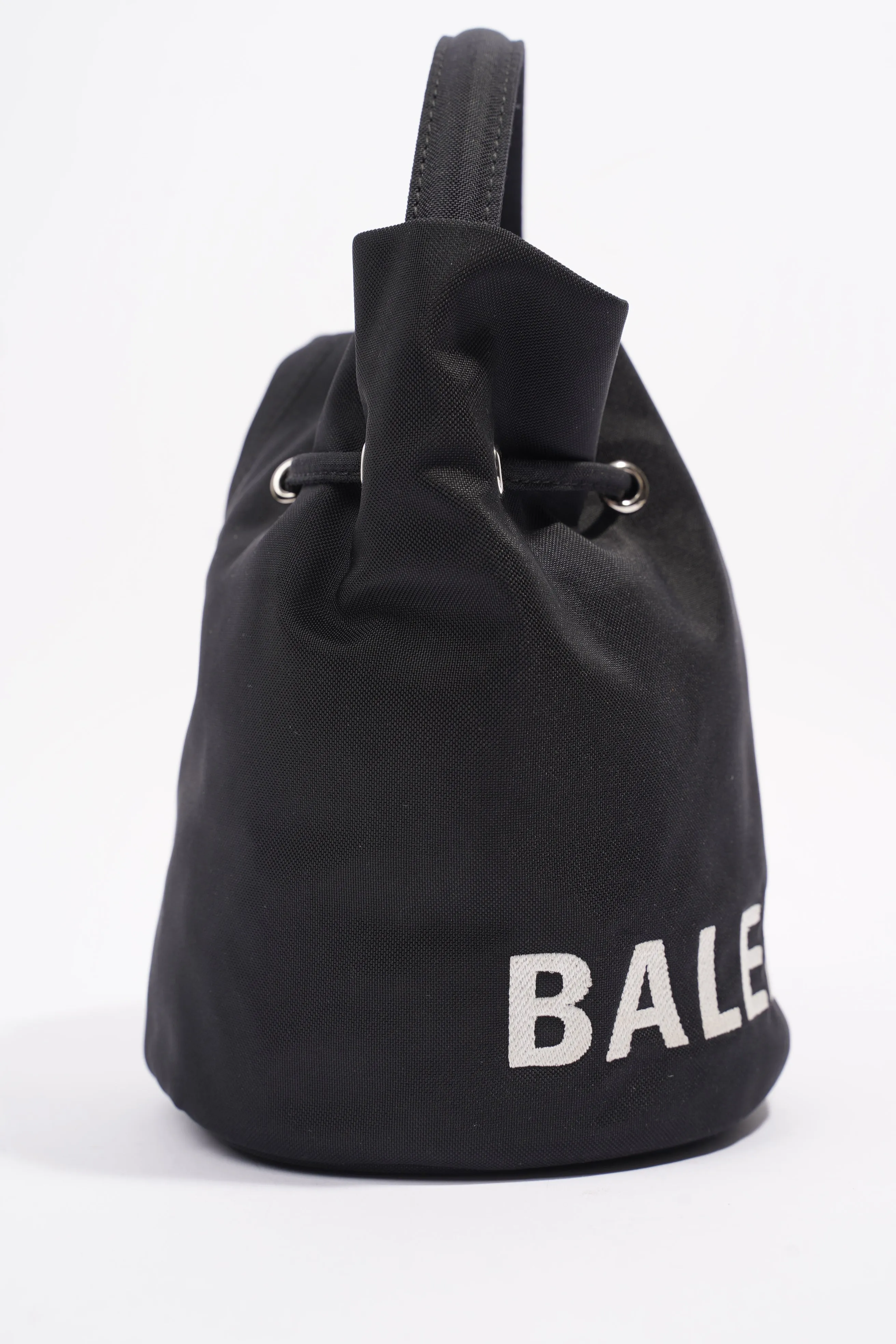 Balenciaga Wheel Bucket Bag Black / White Nylon