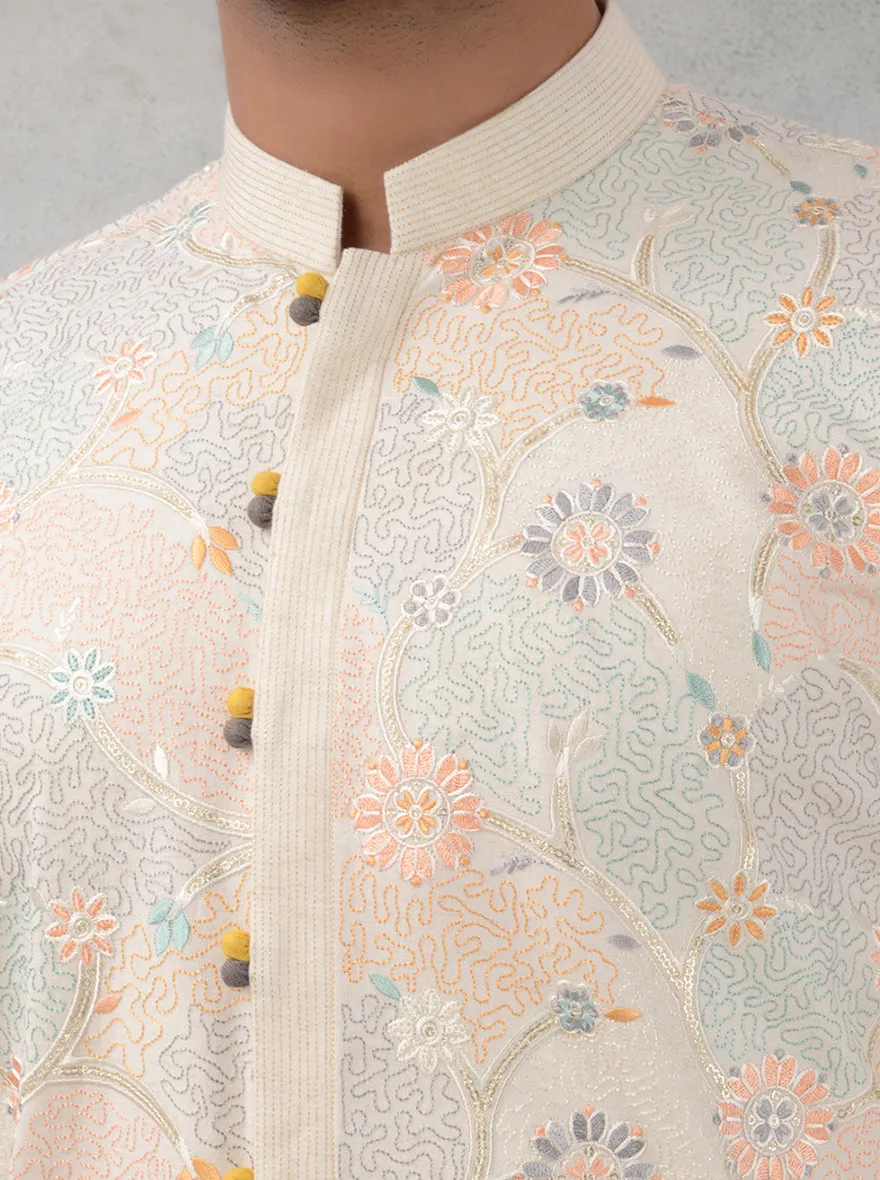 Beige & Peach Kurta Pajama | TULA