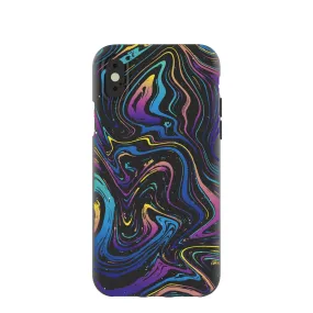 Black Galaxy Swirls iPhone X Case