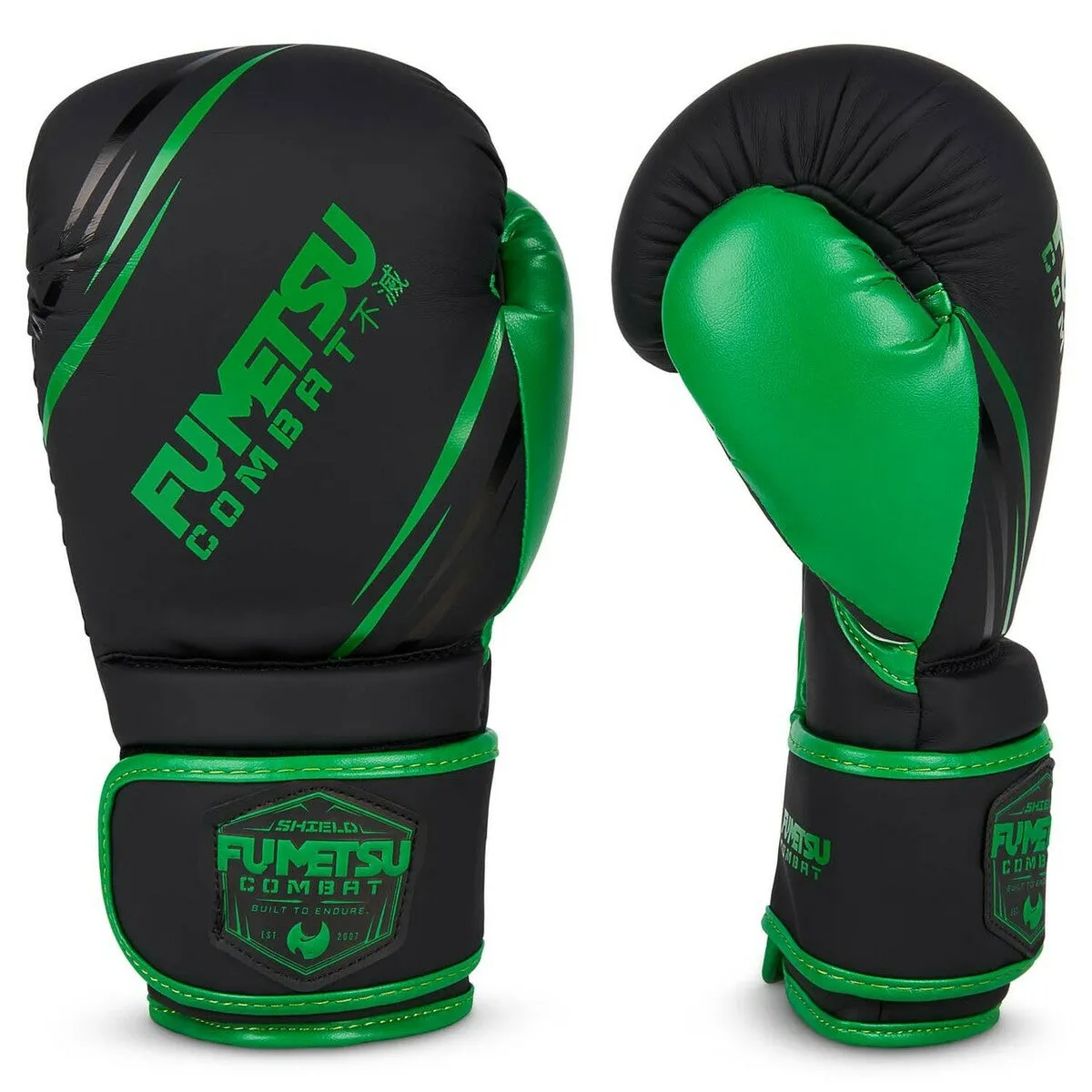 Black/Green Fumetsu Shield Kids Boxing Gloves