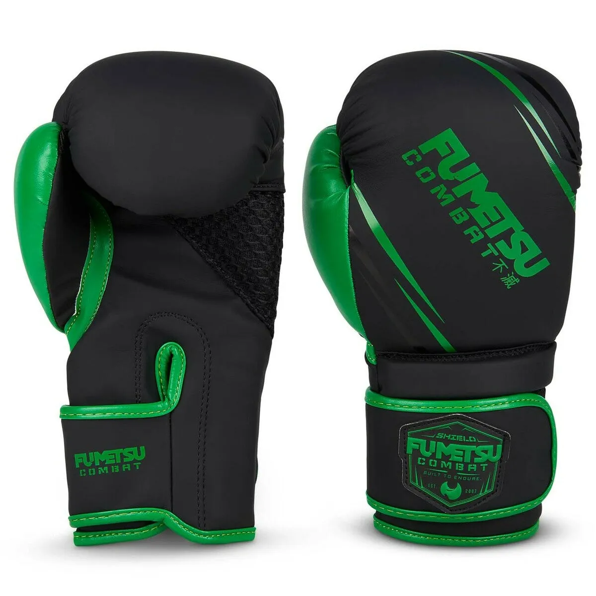 Black/Green Fumetsu Shield Kids Boxing Gloves