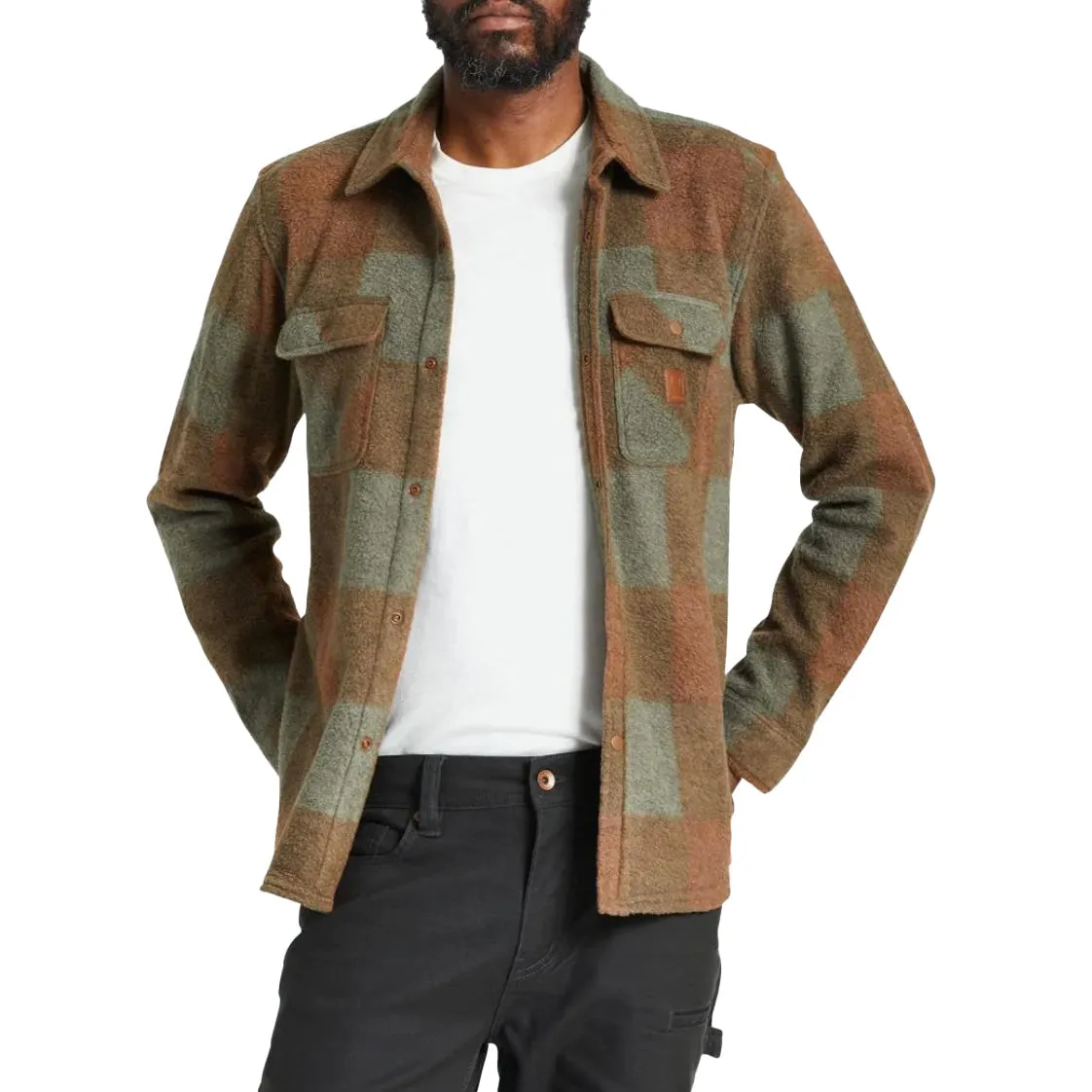 BOWERY L/S ARCTIC STRETCH FLEE BISON/OLIVE SURPLUS