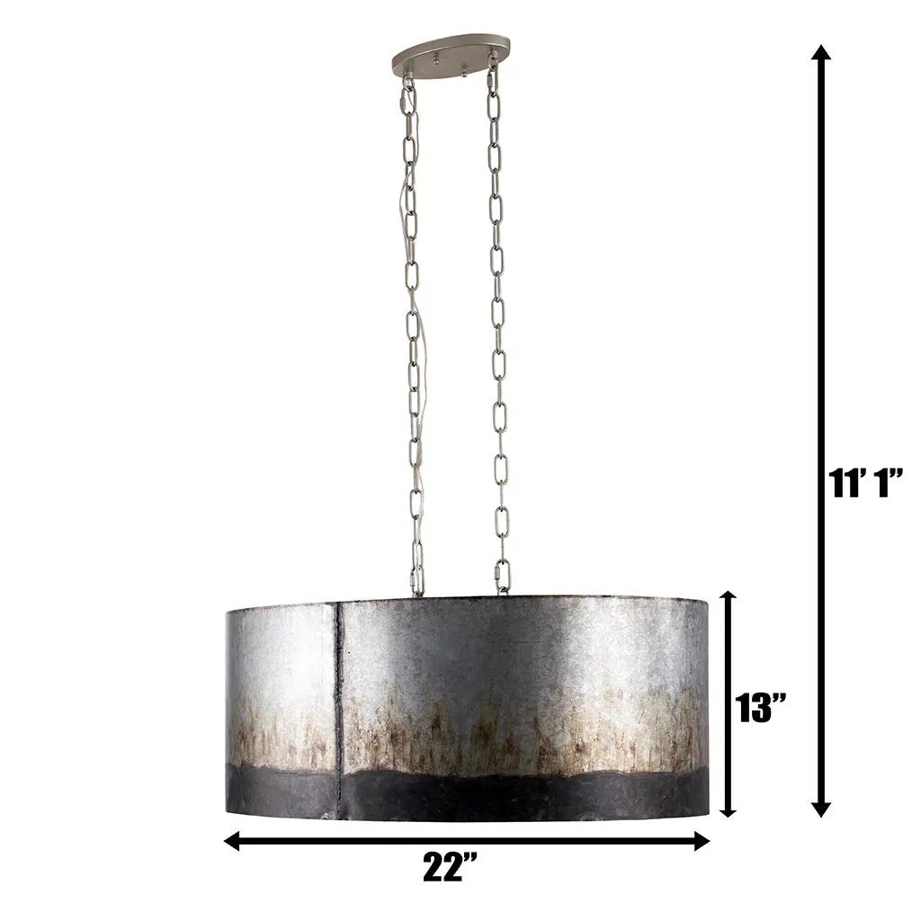 Cannery 323N06OG 6-Light Oval Pendant Light - Ombre Galvanized