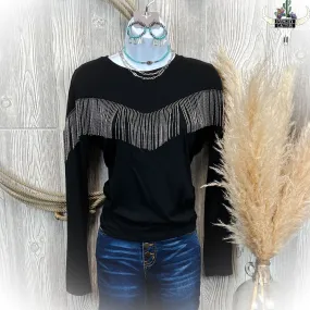 Chain Fringe Long Sleeve Shirt