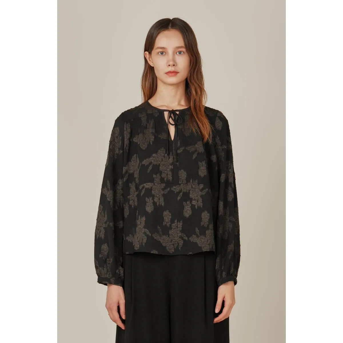 Esther Jacquard Grade and Gather Blouse