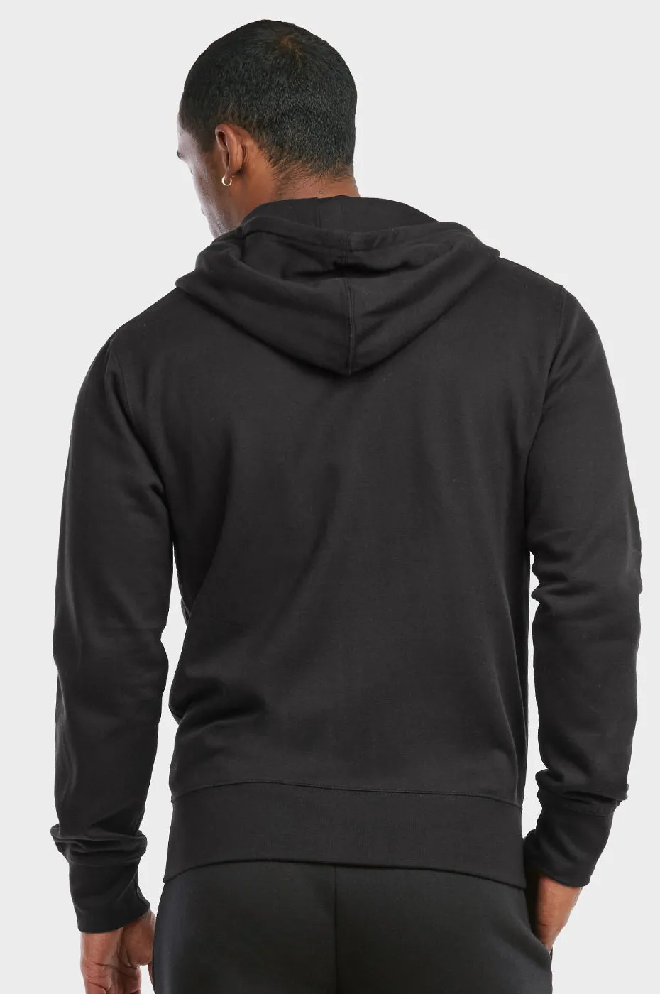 ET TU MEN'S LIGHTWEIGHT FLEECE ZIPPER HOODIE (HD2020E_BLACK)