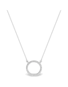 Georgini Ara Rhodium Pendant w/ CZ - Silver