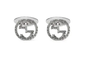 Gucci Silver Interlocking G Cufflinks