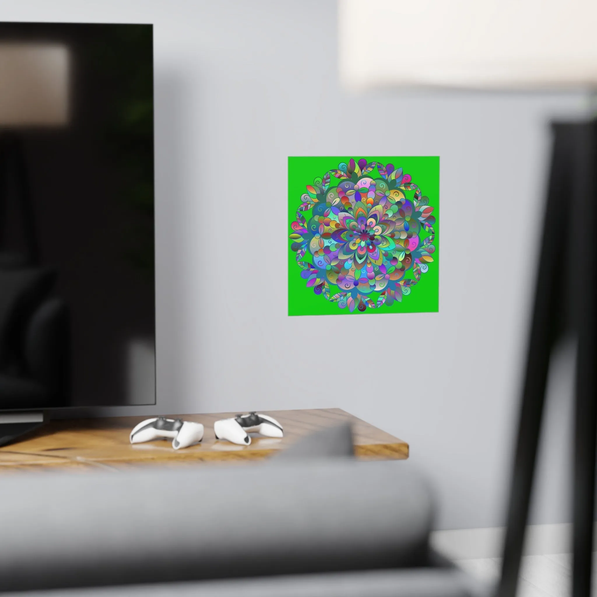 Hand-Drawn Mandala Art Poster - Green