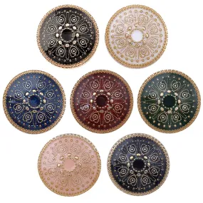 Indian Style Round Shape Lamination Enamel Metal Buttons