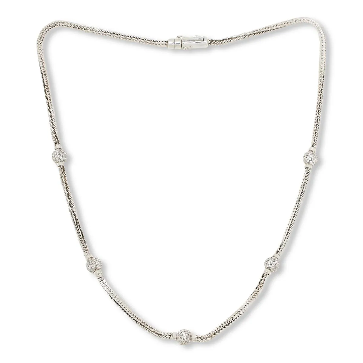 Katharine McPhee Pavé Sphere Imperial Rope Necklace - Sterling Silver