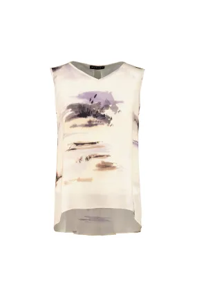 LAPSALA AQUARELLE SLEEVLESS SILK TOP