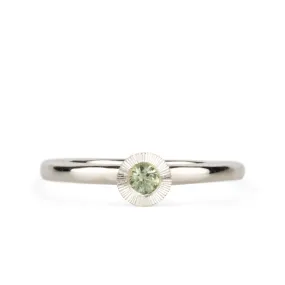 Light Green Montana Sapphire Large Aurora Stacking Ring in Silver