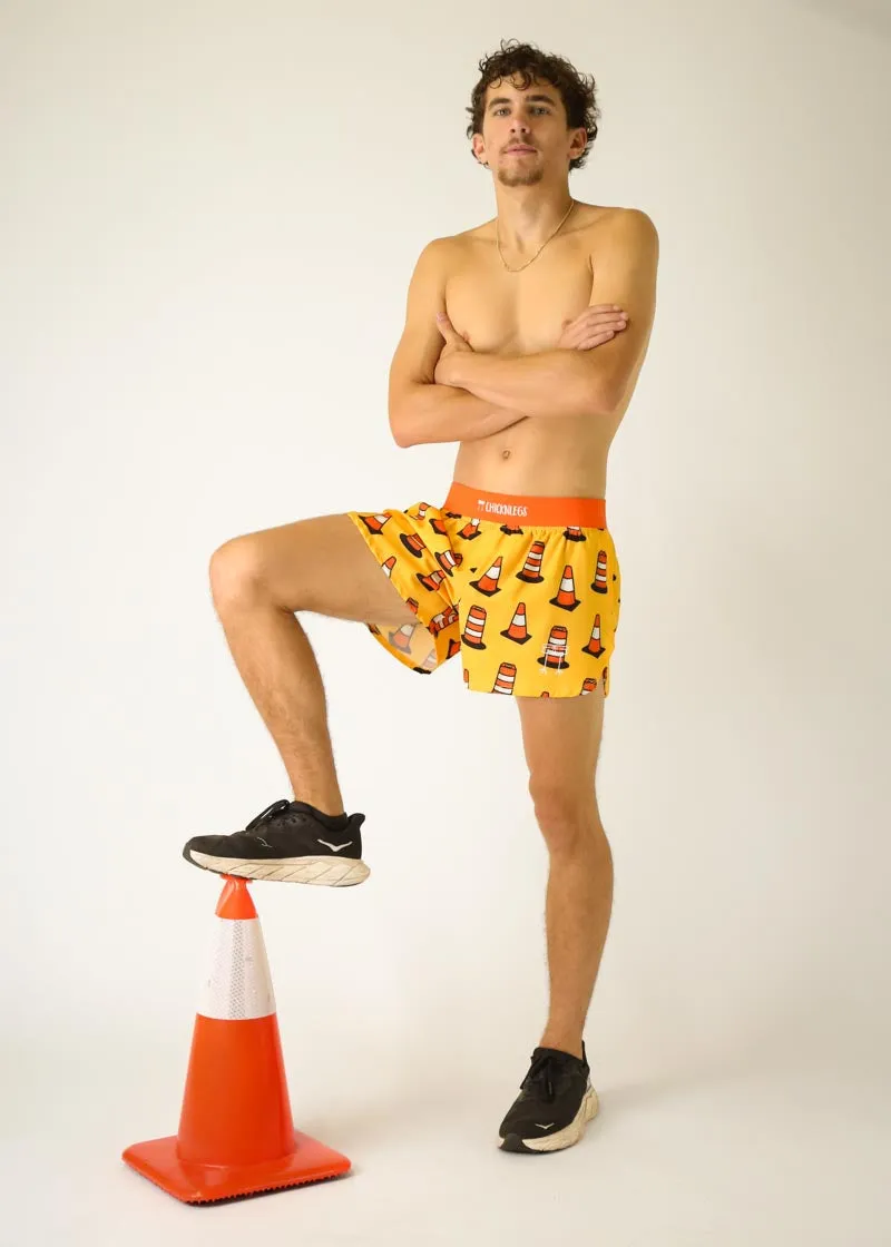 Men's Traffic Cones 4" Half Split Shorts