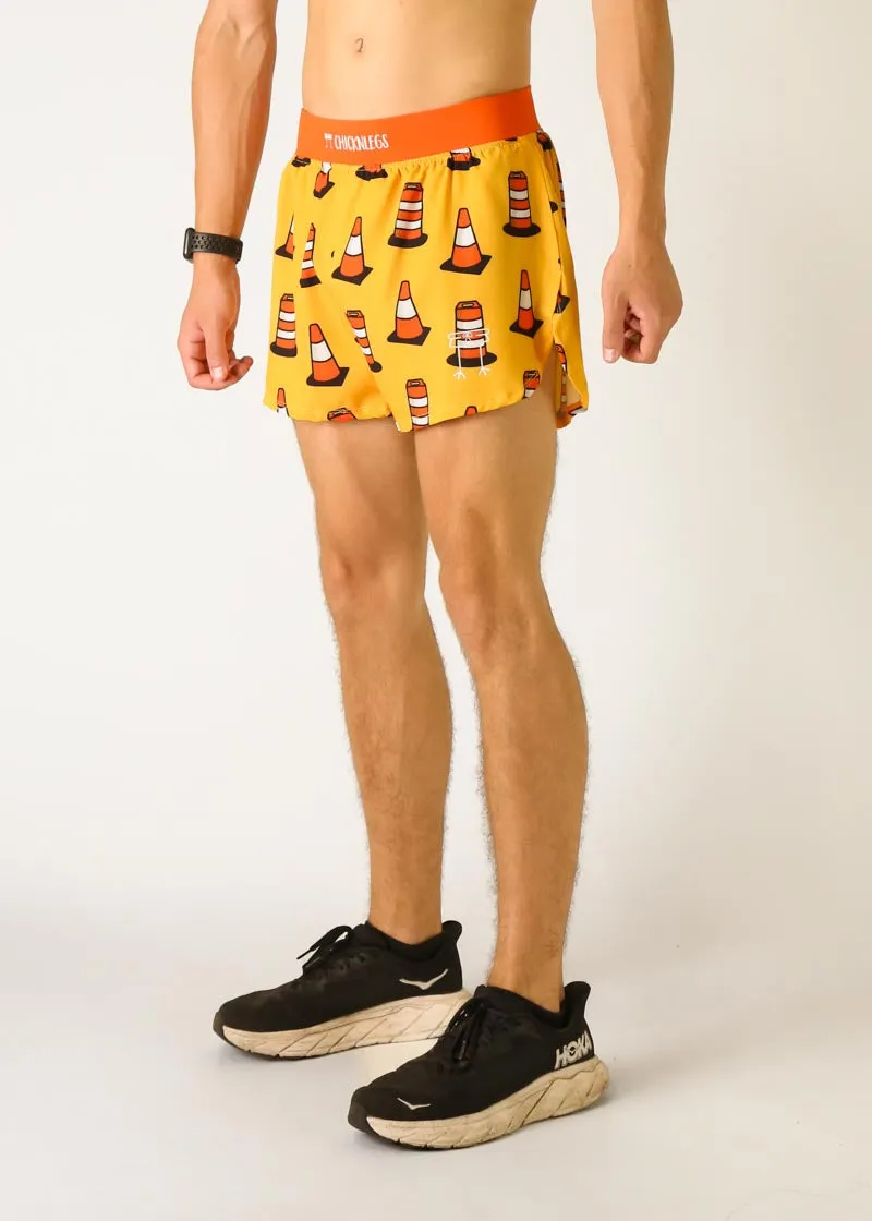 Men's Traffic Cones 4" Half Split Shorts