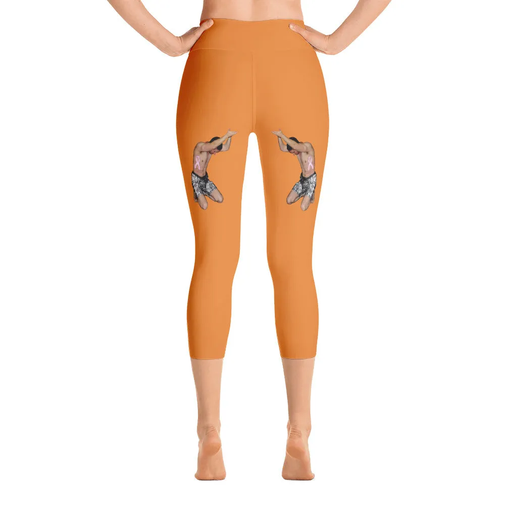 Our best viral leggings orange awesome goddess white letters