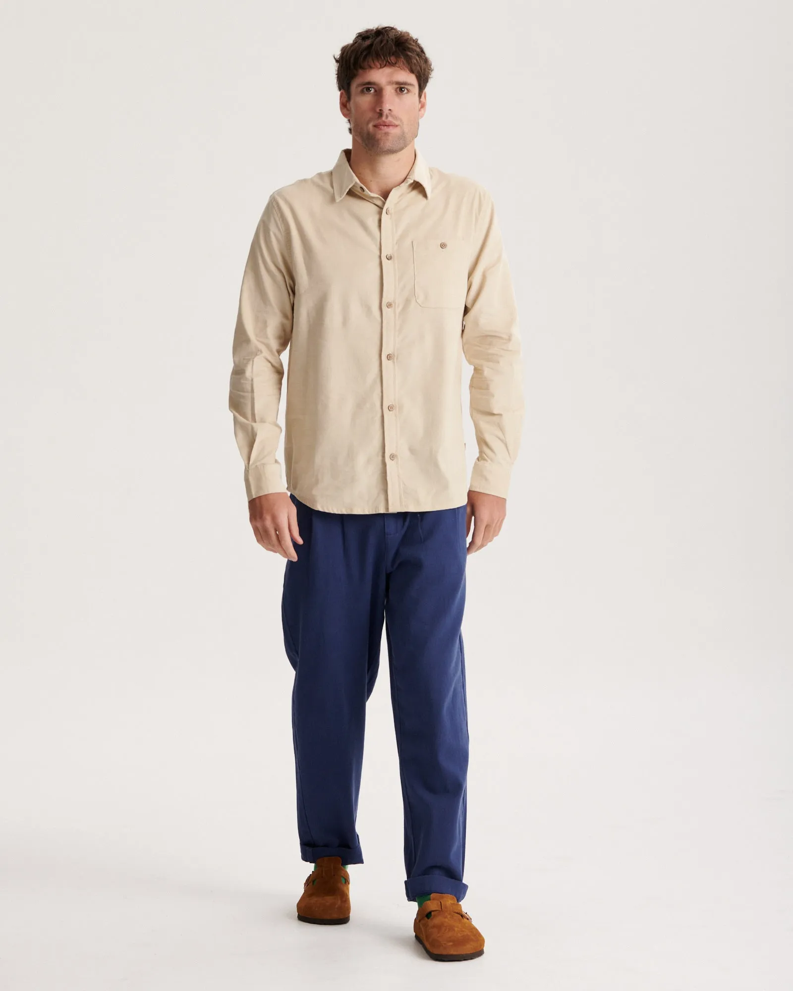 Quantum LS Corduroy Shirt - Ecru