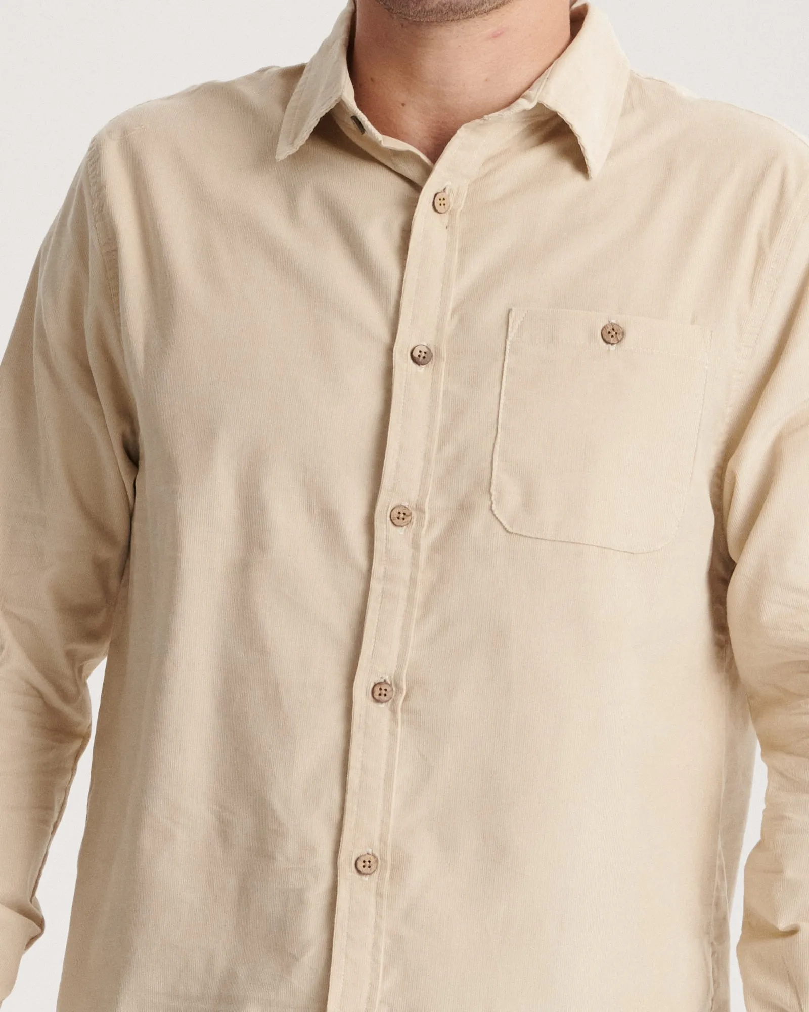 Quantum LS Corduroy Shirt - Ecru