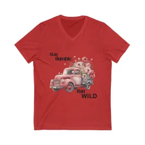 Stay Humble Run Wild T-Shirt only at Bling & Bloom's Boutique | Women's V-Neck Tees | Custom T-shirts | Old Truck Floral Tees