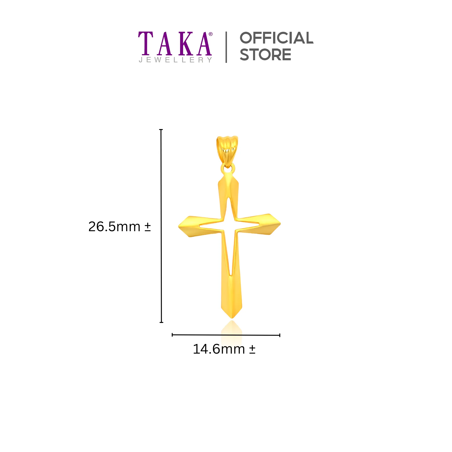 TAKA Jewellery 916 Gold Pendant Cross