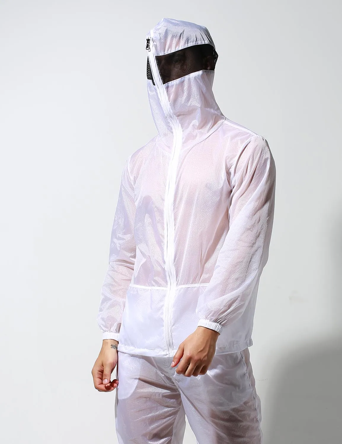 Translucent Quick-Dry Sport Long Sleeve Hooded Jacket S2902