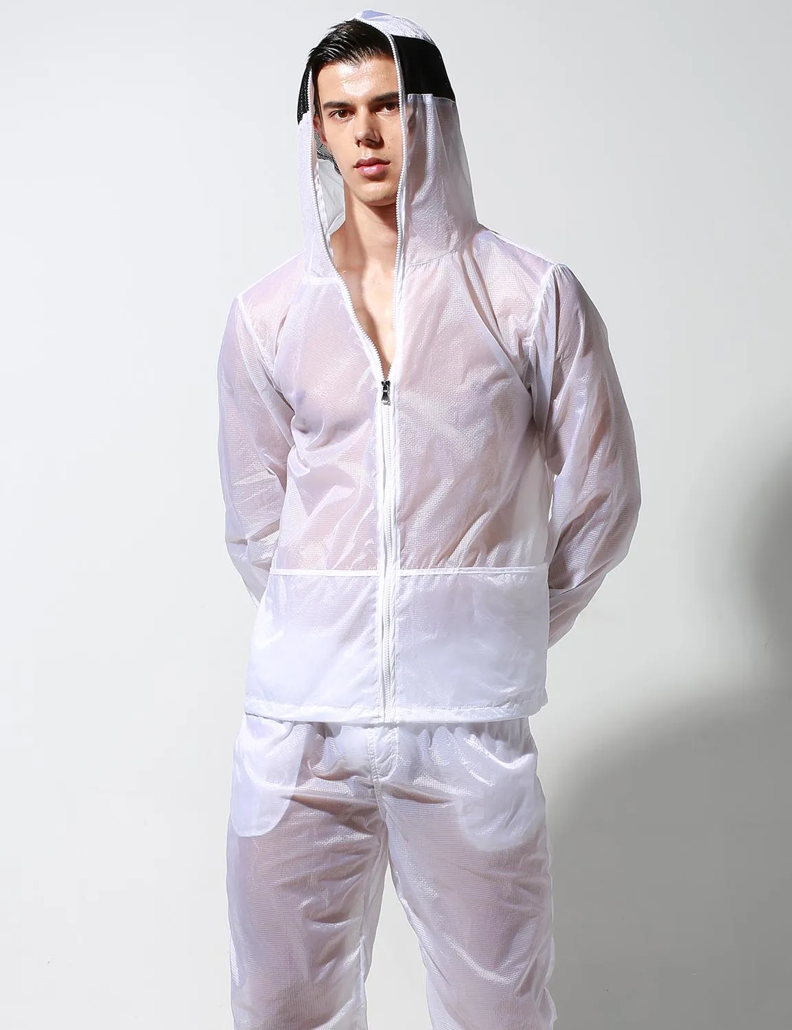 Translucent Quick-Dry Sport Long Sleeve Hooded Jacket S2902