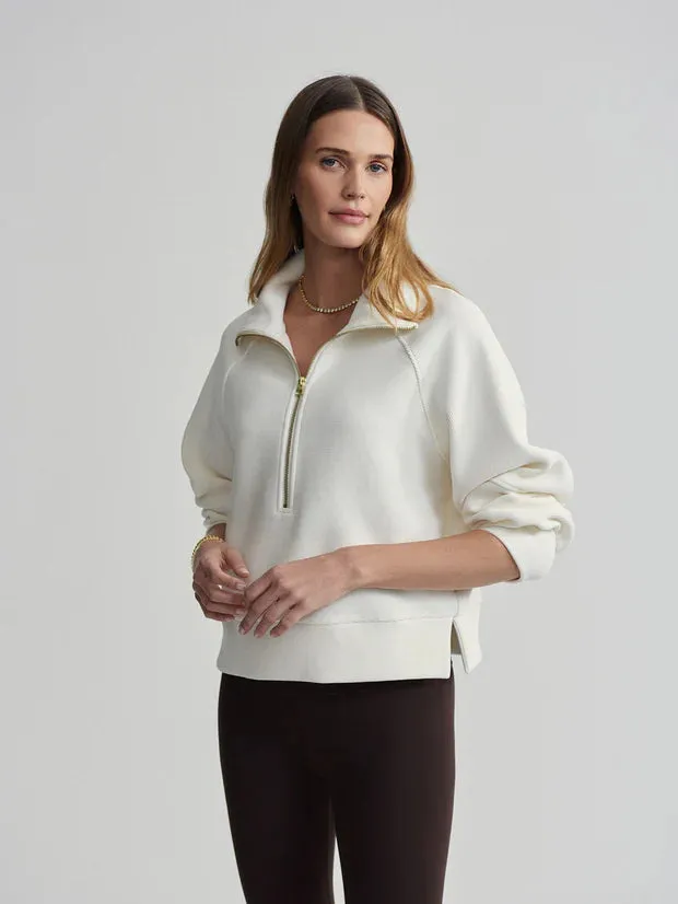 Varley Milano Half Zip Sweat - Ivory