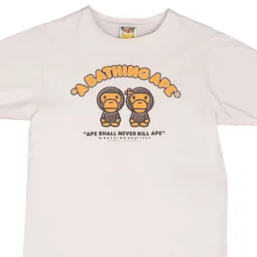 VINTAGE BAPE APE BABY MILO SHALL NEVER KILL APE  TEE SHIRT MEDIUM MADE IN JAPAN