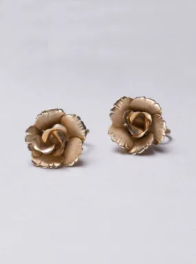 Vintage Gold Flower Clip-on Earrings